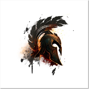 Spartan helmet in profile Posters and Art